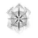 A tattoo design combining the Malta cross, the ankh cross and roses tattoo design idea