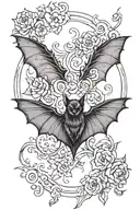 gothic bat  tattoo design idea