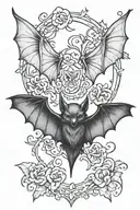 gothic bat  tattoo design idea