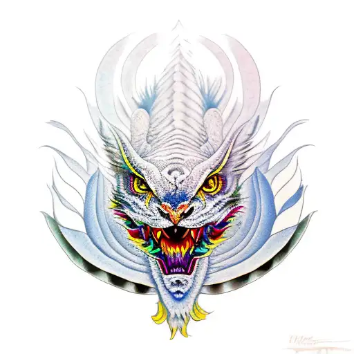 Dragon tiger dove tattoo design idea
