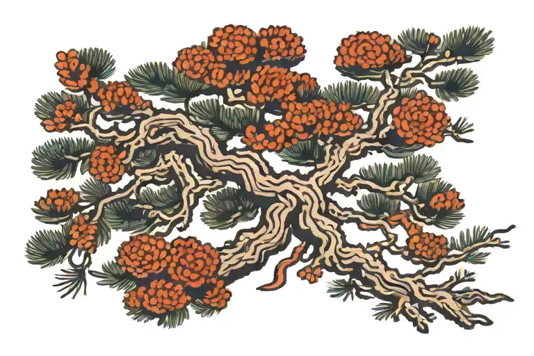 Chinese Pine Tree tattoo design idea