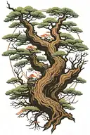 Chinese Pine Tree  tattoo design idea