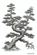 Chinese Pine Tree tattoo design idea
