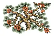 Chinese Pine Tree tattoo design idea