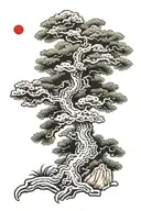 Chinese Pine Tree tattoo design idea
