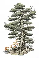 Chinese Pine Tree tattoo design idea