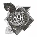 number 9 tattoo design idea