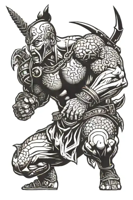 Street warrior mentality style with hidden meanings of strenght, persistency and purpose  tattoo design idea