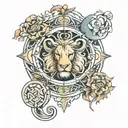 Leo, Gemini, Aries, Libra, Pisces zodiac symbol tattoo design idea