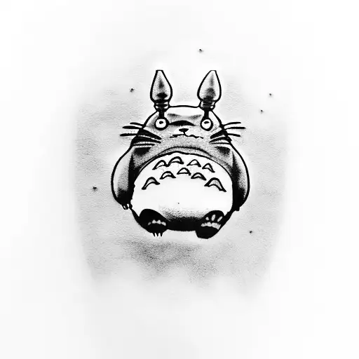 A tattoo of Totoro watching the starry sky tattoo design idea
