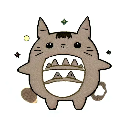 A tattoo of Totoro watching the starry sky tattoo design idea
