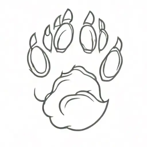 bear paw print filled tattoo design idea