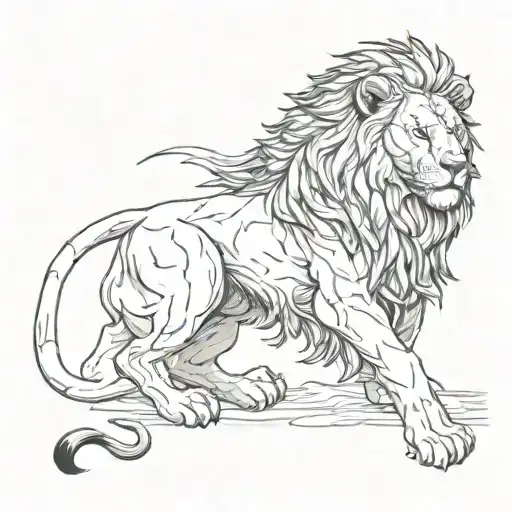 sin of pride lion tattoo design idea