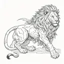 sin of pride lion tattoo design idea