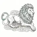 sin of pride lion tattoo design idea
