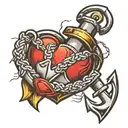 heart and anchor intertwined tattoo design idea
