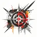 A compass pointing towards self-discovery and personal growth tattoo design idea