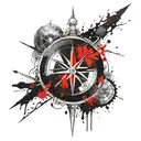 A compass pointing towards self-discovery and personal growth tattoo design idea