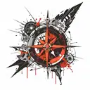 A compass pointing towards self-discovery and personal growth tattoo design idea