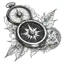 A compass pointing towards self-discovery and personal growth tattoo design idea