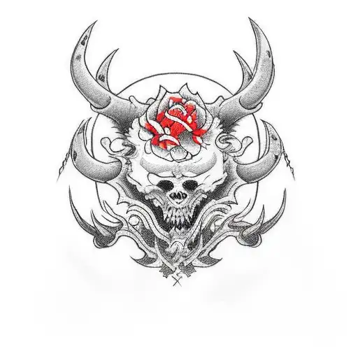 Diablo playing chees withe someone tattoo design idea