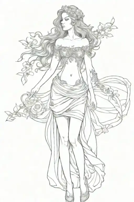 full body Aphrodite realistic sexy girl shoulder tattoo tattoo design idea