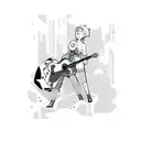 Steven Universe characters playing in a rock band tattoo design idea