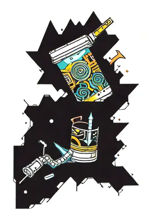 molly pill bottle pouring tattoo design idea