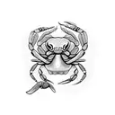 snake, crab, skeleton woman face, flowers  tattoo design idea