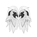 Odin's ravens Huginn and Muninn tattoo design idea