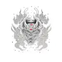 detailed axe tattoo design idea