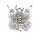 detailed axe tattoo design idea