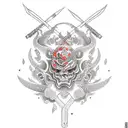 detailed axe tattoo design idea