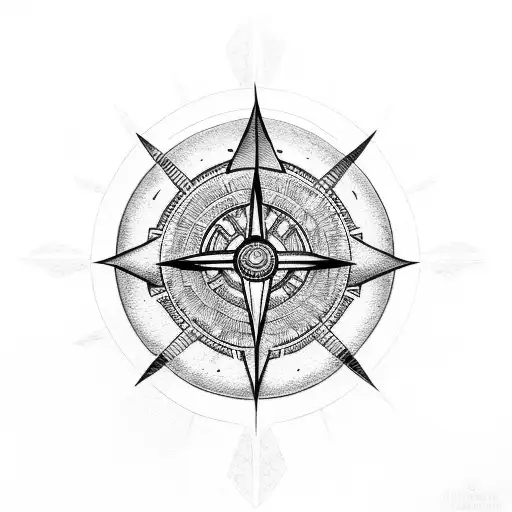 ankor and a compass with viking theme on the arm tattoo design idea