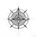 ankor and a compass with viking theme on the arm tattoo design idea