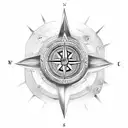 ankor and a compass with viking theme on the arm tattoo design idea
