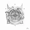 ankor and a compass with viking theme on the arm tattoo design idea