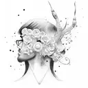 The phrase 'He's not done with me yet' written in beautiful calligraphy with watercolor accents tattoo design idea