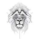 lion head combined with eagle head tattoo design idea