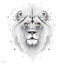 lion head combined with eagle head tattoo design idea