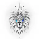 lion head combined with eagle head tattoo design idea
