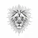 lion head combined with eagle head tattoo design idea