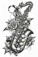 jazz saxophone tattoo design idea