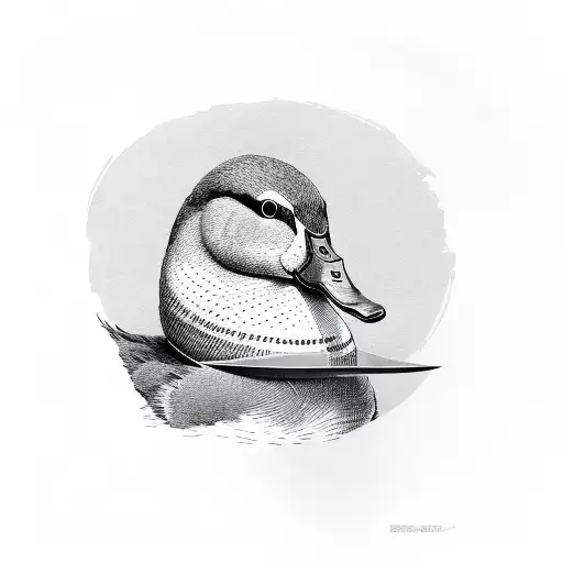 duck with knife tattoo design idea
