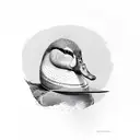 duck with knife tattoo design idea