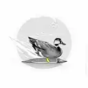 duck with knife tattoo design idea