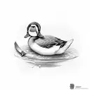 duck with knife tattoo design idea