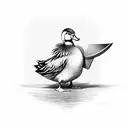 duck with knife tattoo design idea