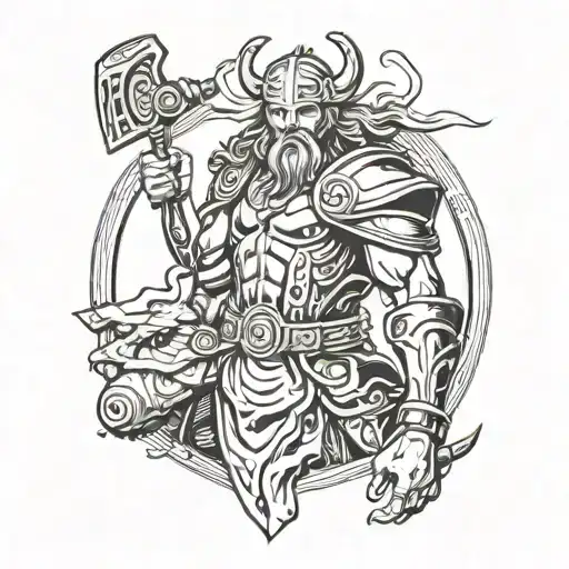 God of Thunder tattoo design idea