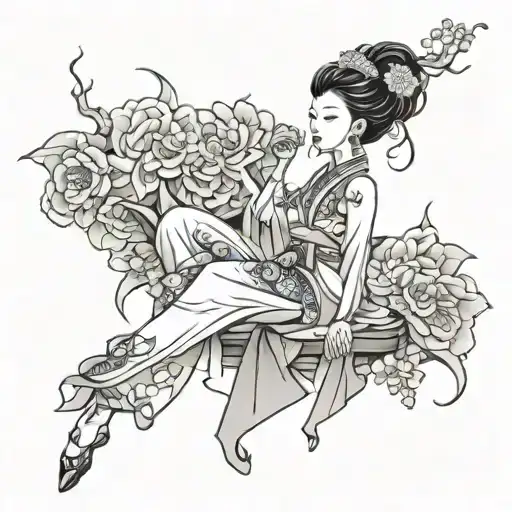 chinese women tattoo design idea